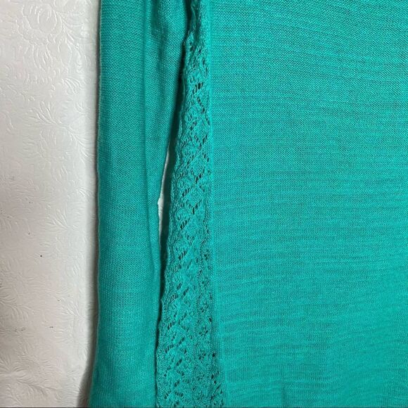 Anthropologie Sparrow Crochet Knit Sweater Teal - Picture 5 of 8